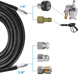 Sewer Jetter Kit for Pressure Washer 49FT Cleaner Hose 5800PSI NPT 1/4" Hose