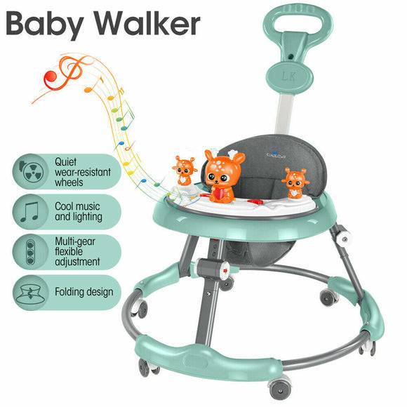 Adjustable Upgrade Baby Walker Stroller Play Activity Music Kids Ride On Toy Car