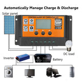 100A PWM Solar Power Panel Regulator Charge LCD Controller 12V/24V Dual USB A