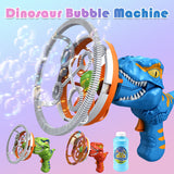 Blue gift Bubble Gun Automatic Bazooka Soap Water Bubble Machine Toy Electric Fan kid