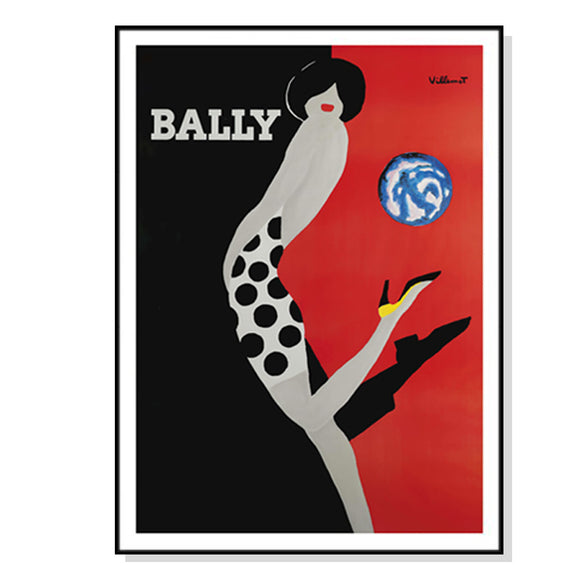 Wall Art 50cmx70cm Fashion Bally Black Frame Canvas