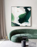 Wall Art 70cmx70cm French Abstract Green Black Frame Canvas