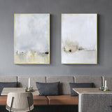 Wall Art 40cmx60cm Abstract golden white 3 Sets Gold Frame Canvas