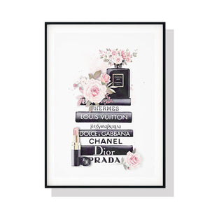 Wall Art 50cmx70cm Fashion Book Black Frame Canvas