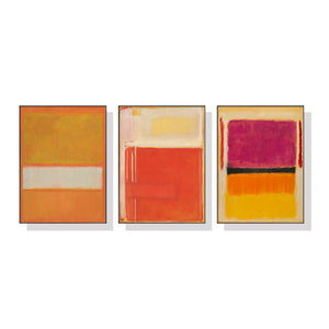 Wall Art 50cmx70cm Colourful 3 Sets By Mark Rothko Black Frame Canvas