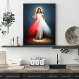 Wall Art 50cmx70cm Jesus Divine Mercy I Trust In You Black Frame Canvas