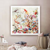 Wall Art 70cmx70cm Coming Spring Square Size White Frame Canvas