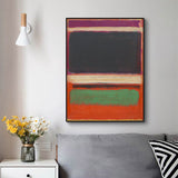 Wall Art 50cmx70cm Black Orange Green By Mark Rothko Black Frame Canvas