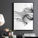 Wall Art 80cmx120cm Stylish Abstract Black 2 Sets Black Frame Canvas