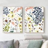 Wall Art 40cmx60cm Flower Composition 2 Sets Gold Frame Canvas