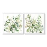 Wall Art 70cmx70cm Sage Garden By Carol Robinson 2 Sets White Frame Canvas