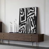 Wall Art 80cmx120cm Abstract Black Artwork Black Frame Canvas