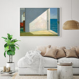 Wall Art 80cmx120cm Room By The Sea By Edward Hopper White Frame Canvas