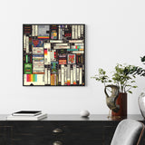 Wall Art 80cmx80cm Book Black Frame Canvas