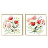 Wall Art 50cmx50cm Florals 2 Sets Gold Frame Canvas