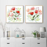 Wall Art 70cmx70cmFlorals 2 Sets Gold Frame Canvas