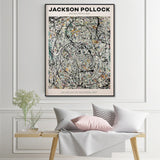 Wall Art 80cmx120cm Jackson Pollock Exhibition III Black Frame Canvas