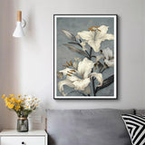 Wall Art 50cmx70cm Floral Lily II Black Frame Canvas