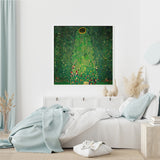 Wall Art 40cmx40cm Sunflower by Gustav Klimt White Frame Canvas