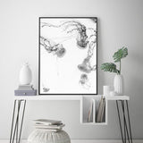 Wall Art 50cmx70cm Jellyfish Black Frame Canvas