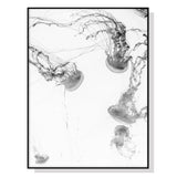 Wall Art 60cmx90cm Jellyfish Black Frame Canvas