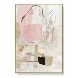 Wall Art 50cmx70cm Abstract Pink Gold Frame Canvas