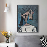 Wall Art 50cmx70cm Head Of A Woman By Pablo Picasso Black Frame Canvas