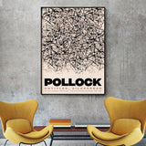 Wall Art 60cmx90cm Jackson Pollock Exhibition II Black Frame Canvas