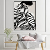 Wall Art 40cmx60cm Mid Century Figure Black Frame Canvas