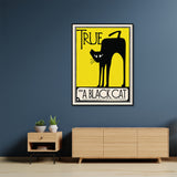 Wall Art 50cmx70cm Black Cat Black Frame Canvas