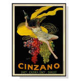 Wall Art 50cmx70cm Cinzano Black Frame Canvas