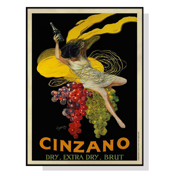 Wall Art 80cmx120cm Cinzano Black Frame Canvas