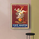 Wall Art 50cmx70cm Cafe Martin Gold Frame Canvas