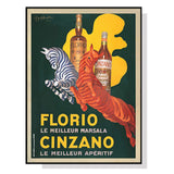 Wall Art 50cmx70cm Florio Cinzano Black Frame Canvas