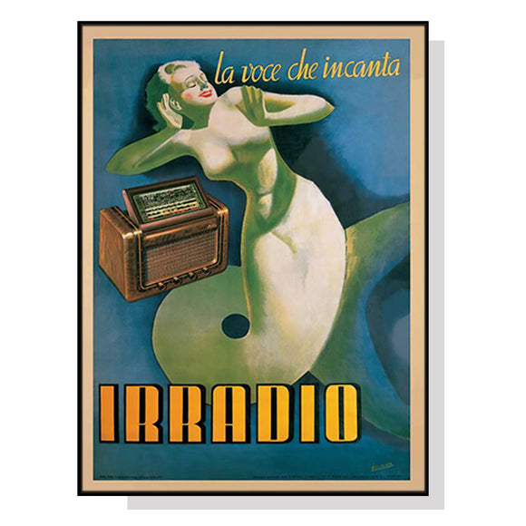 Wall Art 80cmx120cm Irradio Cinzano Black Frame Canvas