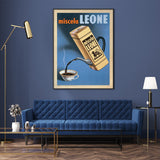 Wall Art 80cmx120cm Miscela Leone, 1950 Black Frame Canvas