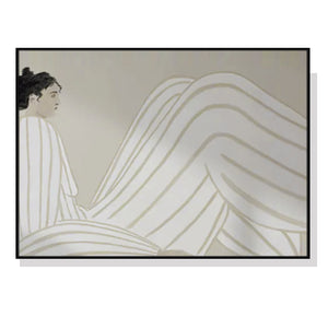 Wall Art 50cmx70cm Abstract Lady Black Frame Canvas