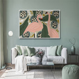 Wall Art 80cmx120cm Flamingo White Frame Canvas