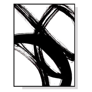 Wall Art 80cmx120cm  Minimalist Black Artwork Black Frame Canvas