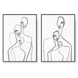 Wall Art 50cmx70cm Abstract Figures 2 Sets Black Frame Canvas