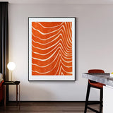 Wall Art 80cmx120cm Abstract Orange Black Frame Canvas