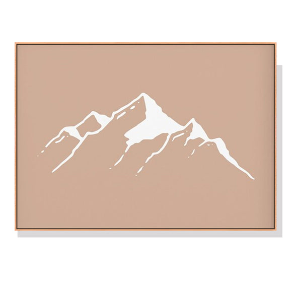 Wall Art 80cmx120cm Black White Mountain 3 Sets White Frame Canvas