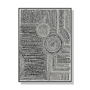 Wall Art 50cmx70cm Clustered Dots A Black Frame Canvas