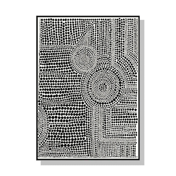 Wall Art 80cmx120cm Clustered Dots A Black Frame Canvas