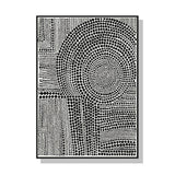 Wall Art 50cmx70cm Clustered Dots B Black Frame Canvas