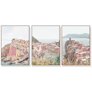 Wall Art 40cmx60cm Italy Cinque Terre 3 Sets Wood Frame Canvas