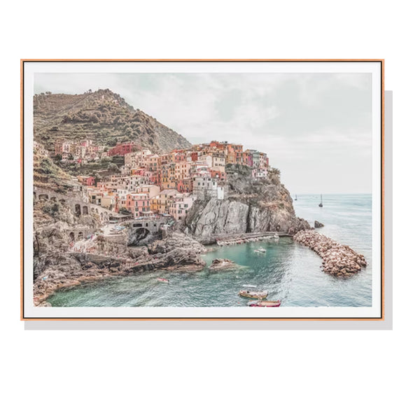 Wall Art 40cmx60cm Italy Cinque Terre Wood Frame Canvas