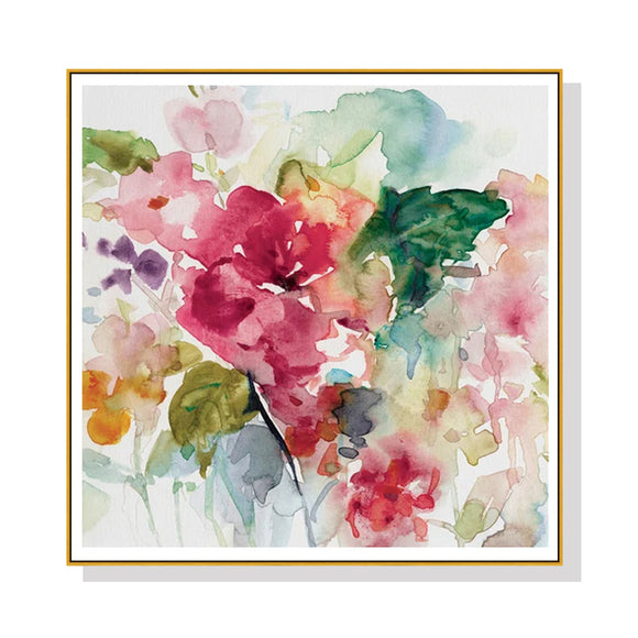 Wall Art 50cmx50cm Floral Brunch Gold Frame Canvas