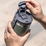 600ML Black Stainless Steel Travel Mug with Leak-proof 2-in-1 Straw and Sip Lid, Vacuum Insulated Coffee Mug for Car, Office, Perfect Gifts, Keeps Liquids Hot or Cold