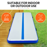 PROFLEX  300x100x10cm Inflatable Air Track Mat Tumbling Gymnastics, Blue & White (No Pump)